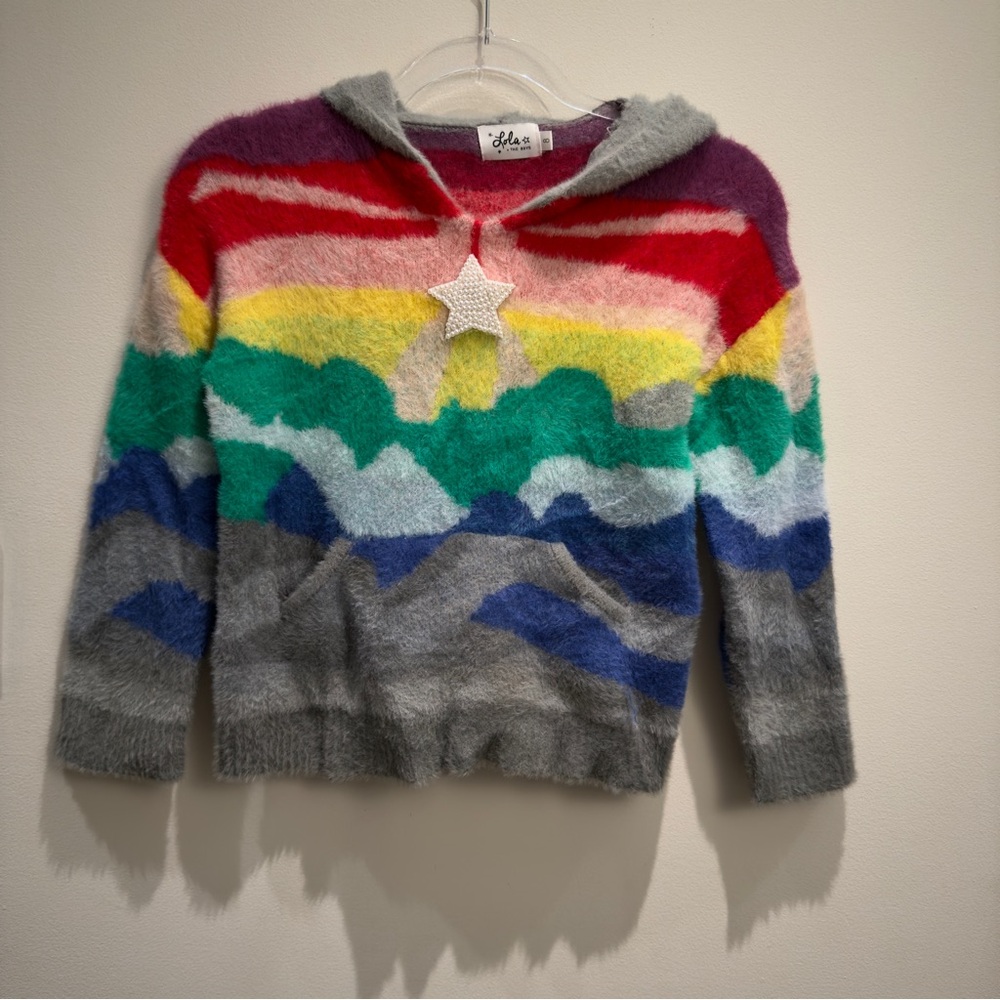 Lola & The Boys Colorful Abstract Pearl Shooting Star Sweatshirt Size 8 Kids